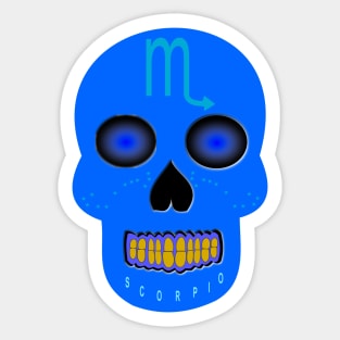 Star Sign Skull Scorpio Sticker